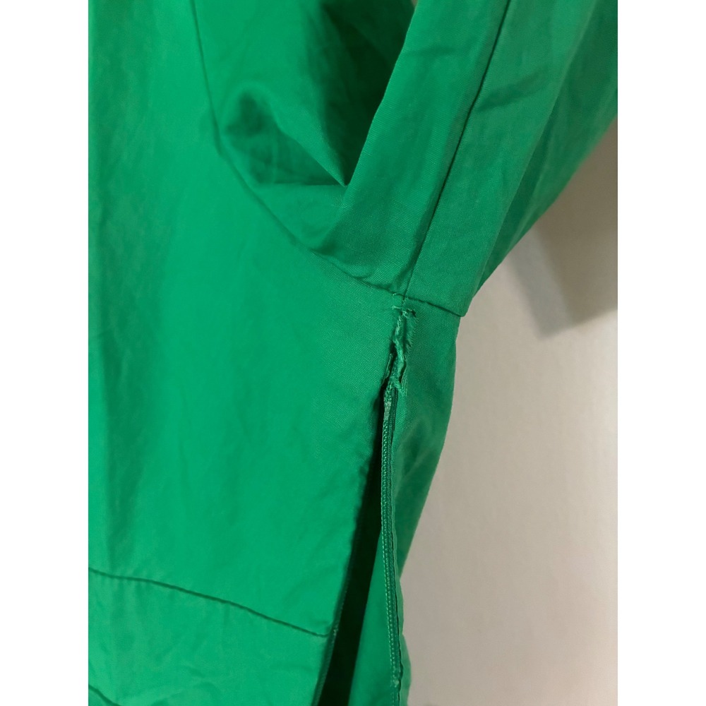 Tea & Cup High-Low Ruffle Dress Womens Medium Green V-Neck Long Sleeve - Picture 10 of 12